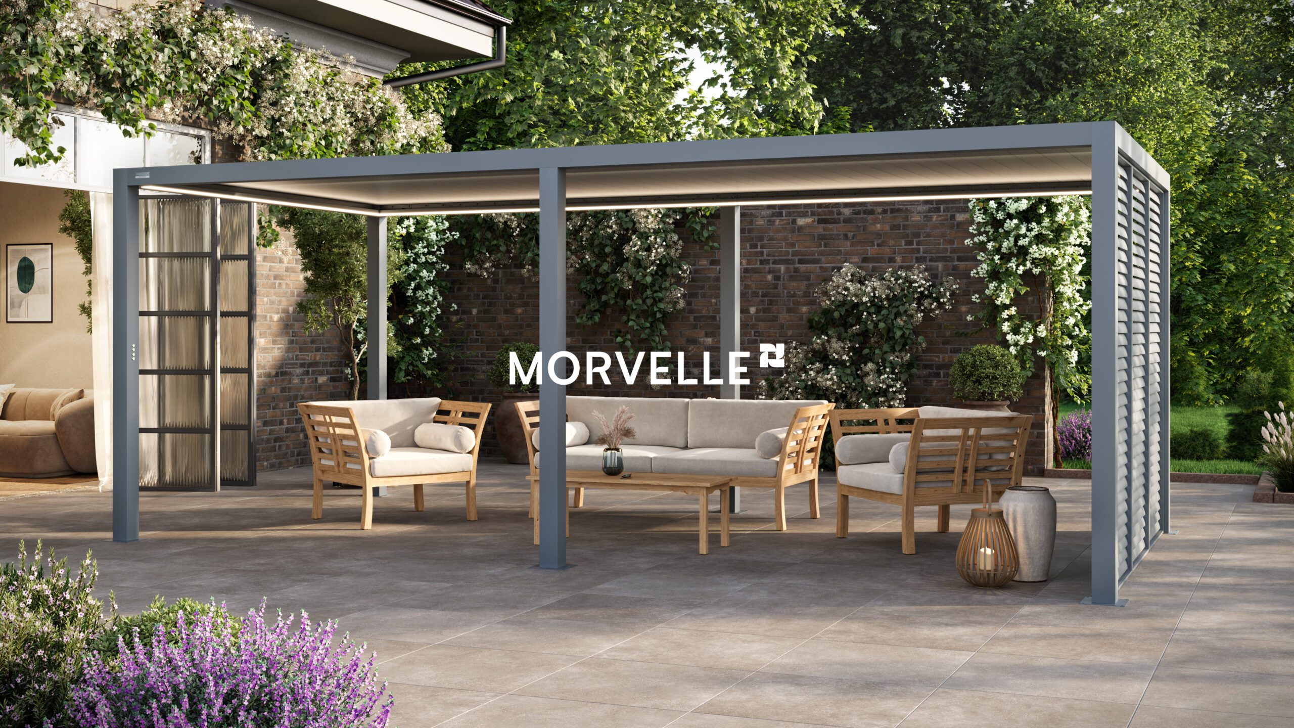 2nd Image - Select A large Morvelle louvered pergola