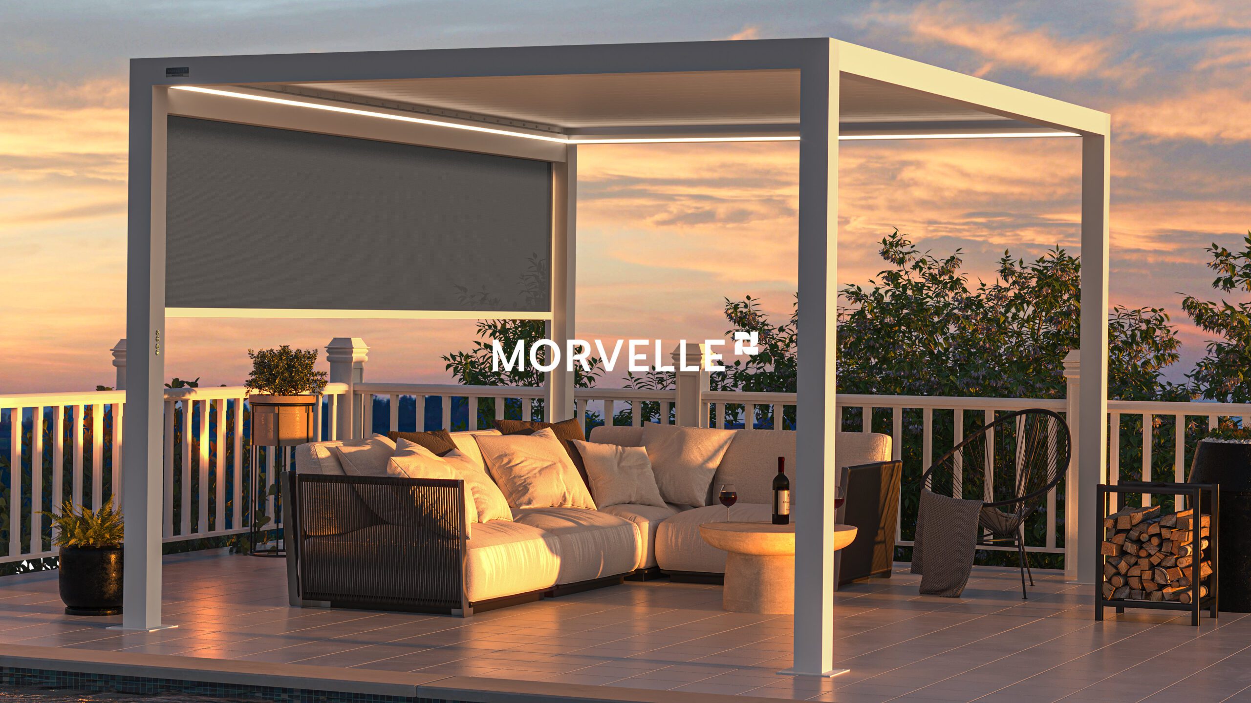 3rd Image - Select A morevelle louvered pergola with a sofa underneath